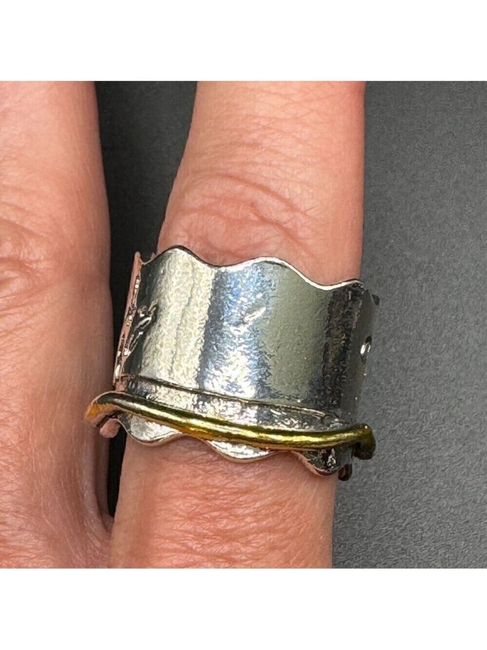 Boho Raven and Poe Inspired Two Tone Ring #1371 - Picture 7 of 8